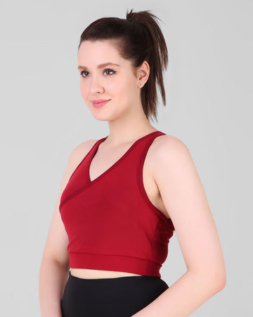 Cross Back Sports Bra – Maroon